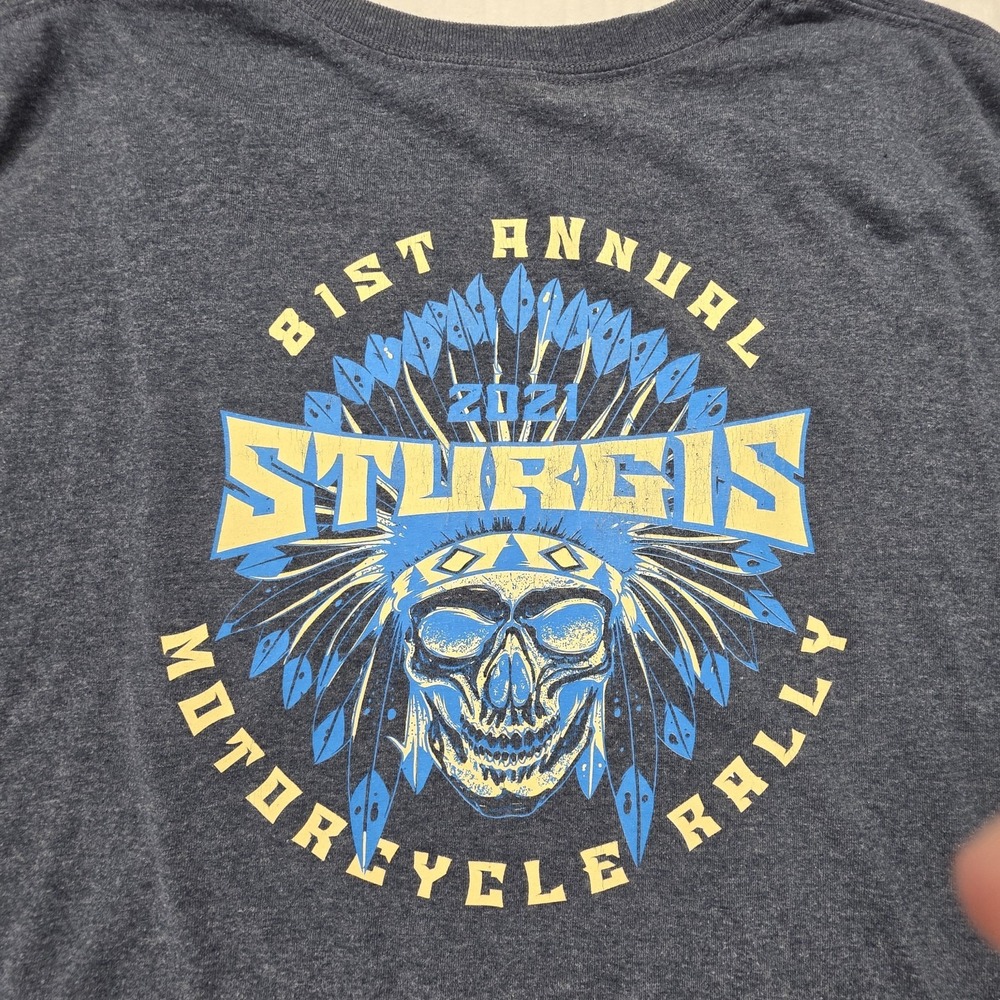 Sturgis 2021 81st Anniversary T Shirt Mens 3XL Navy Indian Motorcycle Rally Tee